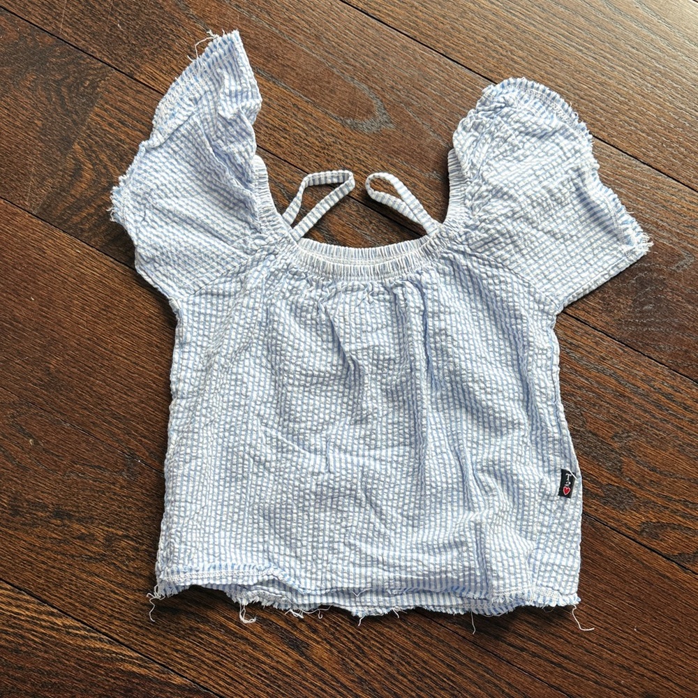 T2 Love Light Blue Textured Kids Top